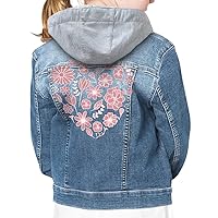 Floral Heart Kids' Hooded Denim Jacket - Heart Inspired Apparel - Gift from Mom