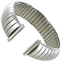 16-21mm Hirsch Silver Dome Stainless Steel Mens Expansion Watch Band Long 3005