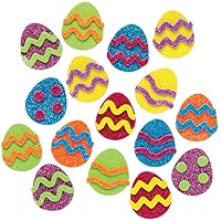 Baker Ross AX766 Easter Egg Glitter Stickers - Pack of 100, Kids Stickers, Ideal for Children's Arts and Crafts Projects, Great for Card Making and Scrapbooking