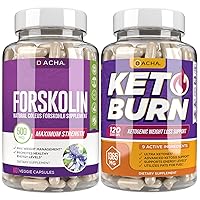 Advanced Keto & Fitness Bundle - Premium Forskolin Extract Plus Keto, with 11 Natural Herbs for Max Slim Look, Ultra Strength Pills, Immune Support, Lost Fast