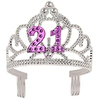 Forum Novelties Girls Popular Price Birthday Tiara Party Supplies, 21st Birthday, 6 x 5 US