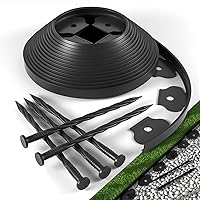 The Tall Wall No-Dig Landscape Edging Kit Includes 40 ft of Lawn Edging and 40 Spikes. This Garden Plastic Edging Border is Perfect for Landscaping, Flower Gardens, and lawns. (Black-40ft)