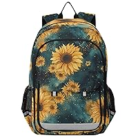ALAZA Sunflowers Blue Starry Backpack Bookbag Laptop Notebook Bag Casual Travel Daypack for Women Men Fits15.6 Laptop