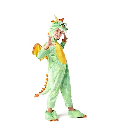 Spooktacular Creations Toddler Dinosaur Costume, Dragon Costume with Tail Wings for Kids Role Play, Halloween DressUp Party