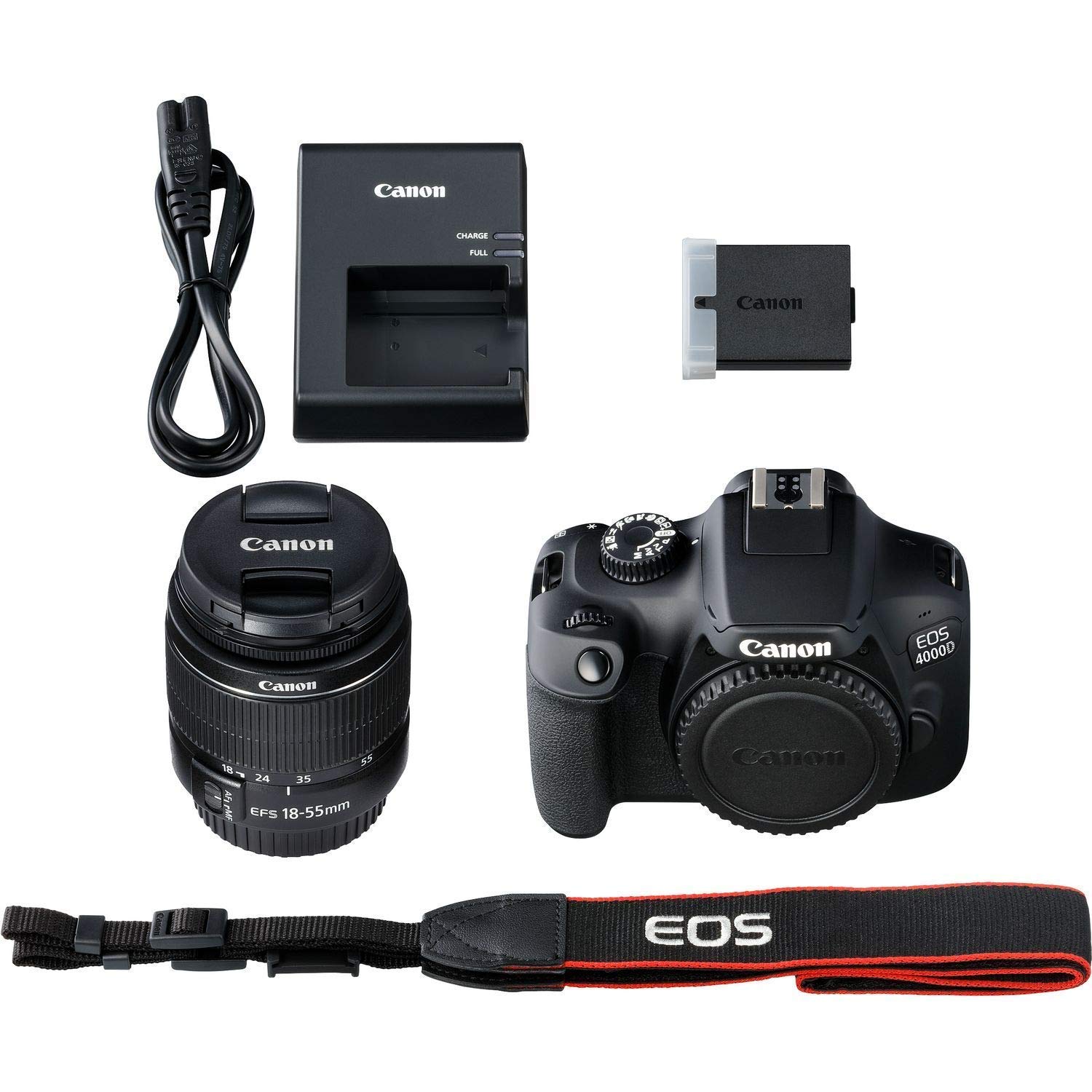 EOS 4000D DSLR Camera with 18-55mm f/3.5-5.6 III Lens - Pixi Advanced Bundle (International Version) (Renewed)