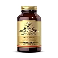 Solgar Ester-C Plus 500 mg Vitamin C with Citrus Bioflavonoids - 90 Capsules - Gentle & Non Acidic, Well Retained - 24-Hour Immune Support - Non-GMO, Gluten Free - 90 Servings