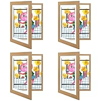 Golden State Art, 10x12.5 Kids Art Frames, Front-Opening, Great for Kids Drawings, Artworks, Children Art Projects, Schoolwork, Home or office (Brown, Set of 4)