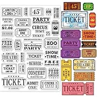 GLOBLELAND Tickets Clear Stamps for Cards Making Movie Ticket Clear Stamp Seals 5.83x8.27inch Transparent Stamps for DIY Scrapbooking Photo Album Journal Home Decoration