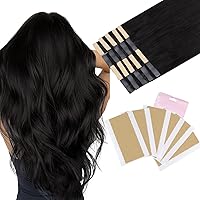 Hair Extensions Tape in Extensions Nutural Black Remy Human Hair Seamless Straight Human Hair Extensions 14 Inch 20pcs with Repalcement Tape