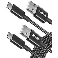 Anker USB C Cable, [2-Pack, 10ft] Premium Nylon USB A to USB C Charger Cable for Samsung Galaxy S10 S10+, LG V30, Beats Fit Pro and Charging Cord for USB C Port Camera (USB 2.0, Black)