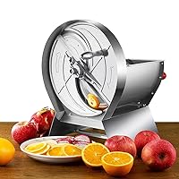 Commercial Slicer Machine, Vegetable Fruit Cutter Manual Slicing Machine Stainless Steel Food Shredders for Onion Lemon Potato Chips Frozen Meat, 0-15mm Adjustable Thickness