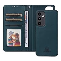 Compatible with Samsung Galaxy A35 5G Wallet Case Detachable Back Case with Card Holder/Wrist Strap, PU Leather Flip Folio Case with Magnetic Stand Shockproof Phone Cover (Color : Green)