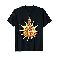 Pizza Christmas Tree Style Pineapple Star Funny Food Graphic T-Shirt