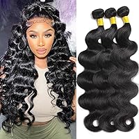 12A Human Hair Bundles 20 22 24 Inch Body Wave Bundles Human Hair Weave 3 Bundles Human Hair 100% Unprocessed Brazilian Bundles Hair Body Wave Hair Bundles Deals Human Hair Bundle Natural Black