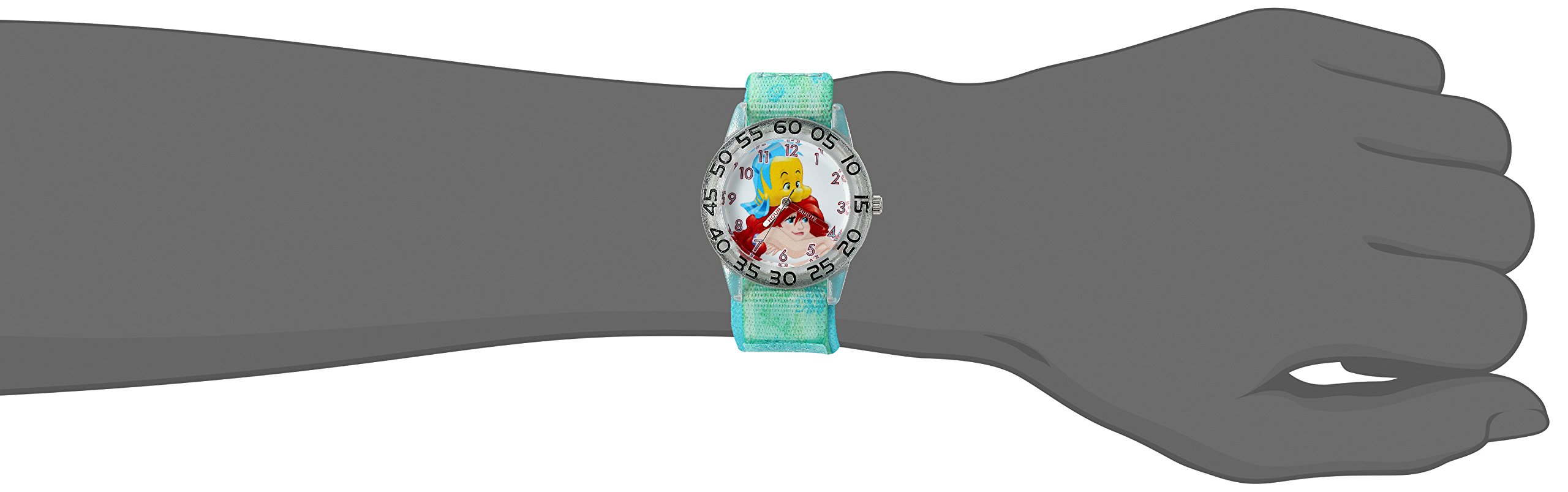 Disney Girl's 'Ariel' Quartz Plastic and Nylon Watch, Color:Green (Model: W002912)