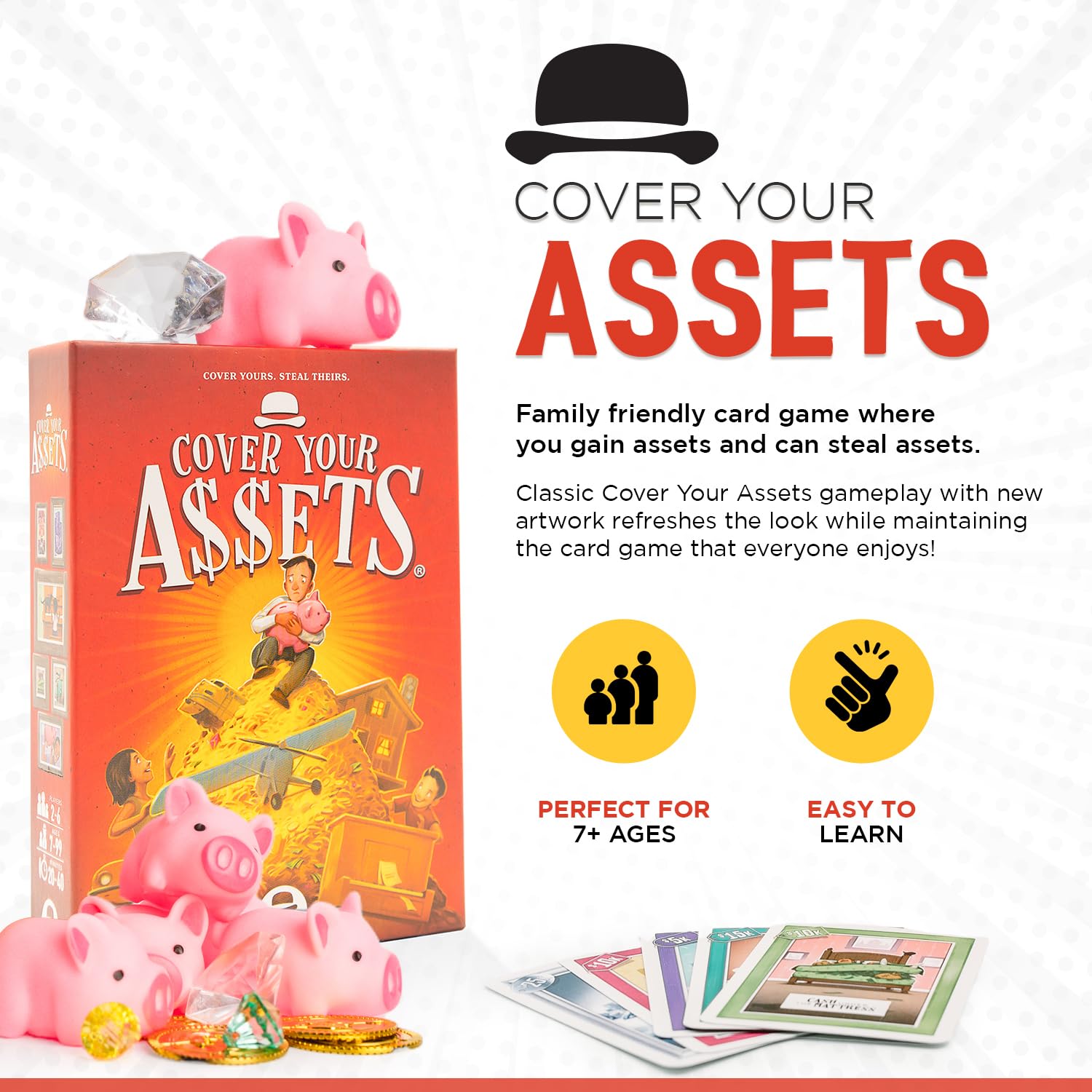 Grandpa Beck's Games Cover Your Assets | from The Creators of Skull King | Easy to Learn and Outrageously Fun for Kids, Teens, & Adults Alike | 2-6 Players Ages 7+