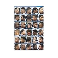 Canvas Print Black Men's Haircut Barber Style Poster Barber Shop Poster Beauty Salon Poster Canvas P Canvas Painting Posters And Prints Wall Art Pictures for Living Room Bedroom Decor 16x24inch(40x60