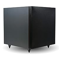 Legrand - OnQ 10 Inch Amplified Subwoofer, 5000 Series, Floor Standing Speaker with 50Hz to 200Hz, Volume Control, Power Switch, Choice of Line Inputs or Outputs, Black, 1 Count, HT5104
