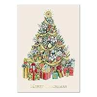 Punch Studio Christmas Tree Boxed Christmas Cards Set of 12 (50402), Multicolor