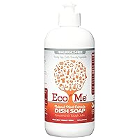 Eco Me Natural Environmentally Friendly Sudsing Liquid Dish Soap, Healthy Fragrance Free Scent, 16 Ounces
