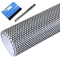LZLRUN Black Perforated Vinyl Film One Way Vision Privacy Film Wrap Car/Home Window Film Sticker Decals (1.3FT x 3.5FT)