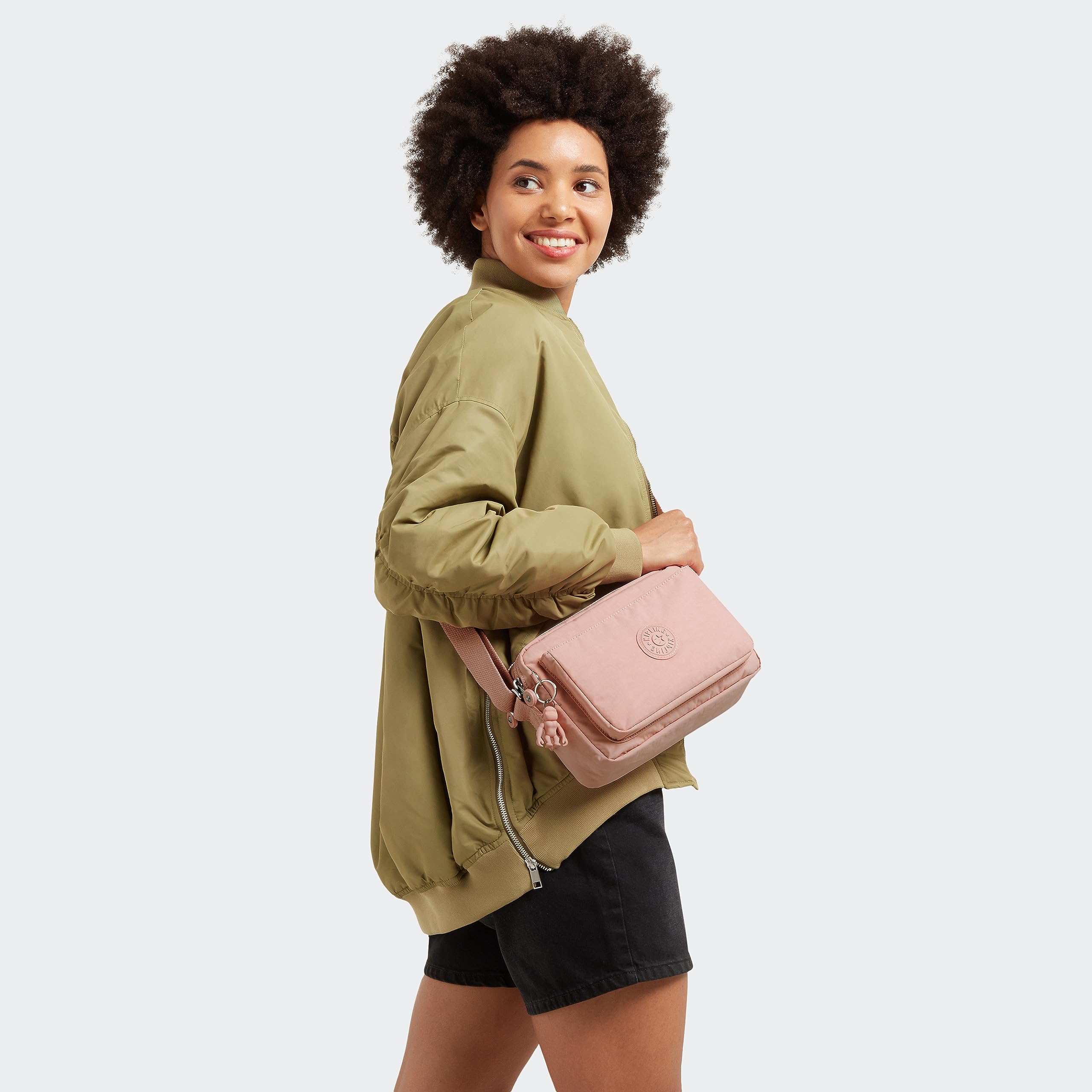 Kipling Women’s Abanu Medium Crossbody Bag, Lightweight, Adjustable Nylon Waist Pack with Multi-Compartment Zip Pockets
