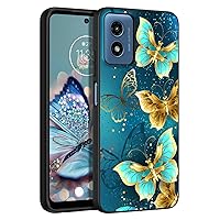 GUAGUA for Moto G 5G 2024 Case Glow in The Dark, Moto G Play 2024 5G Phone Case, Cute Blue Butterfly Noctilucent Luminous Shockproof Protective Case for Moto G 5G 2024/Moto G Play 5G 2024 6.6'', Blue