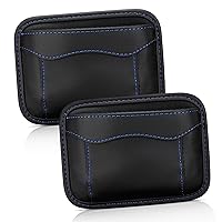 Accmor 2pcs Universal Car Side Pocket Organizer, PU Leather Car Pocket Pouch Cell Phone Sunglasses Holder for Car, Car Seat Gap Filler Accessories Organizer for Car Seat, Door, Window, Console
