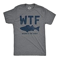 Crazy Dog Mens T Shirt Funny Fishing Joke Tees Novelty Fisherman Shirts