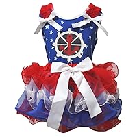 Petitebella Sailor Anchor Blue Stars Shirt RWB Petal Skirt Outfit Nb-8y
