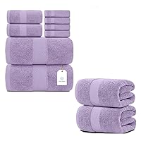 White Classic Luxury Soft Bath Sheet Towels 35x70 2 Pack - Bath Towel 8 Piece Set: 2 Bath Towels, 2 Hand Towels, 4 Washcloths | Lavender
