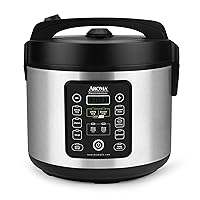 ARC-1120SBL SmartCarb Cool-Touch Stainless Steel Rice Multicooker Food Steamer, Slow Cooker with Non-Stick Inner Pot and Steam Tray, 20-Cup(cooked)/ 5Qt, Black