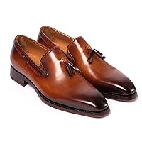Paul Parkman Brown Goodyear Welted Tassel Loafers (ID#51TS-BRW)