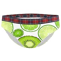 Green Fruits Slices Women Cotton Underwear Bikini Fashion Ladies Brief Panties, S