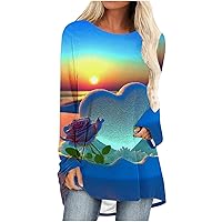 Womens Tunic Blouse Christmas Long Sleeve Crewneck Top for Leggings 2023 Fall Funny Xmas Graphic Casual Pullover