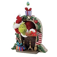 Department 56 Possible Dreams Dr. Seuss The Grinch Up The Chimbley Figurine, 11 Inch, Multicolor