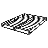 6 Inch Queen Bed Frame with Round Corner Edges, Low Profile Queen Metal Platform Bed Frame with Steel Slat Support, No Box Spring Needed/Easy Assembly/Noise Free Mattress Foundation