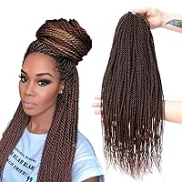 NAYOO Senegalese Twist Crochet Hair - 8 Packs 22 Inch Crochet Hair For Black Women, 35 Strands/Pack Small Twist Crochet Braids Hair Hot Water Setting, Braid Hair Extensions Crochet(22 Inch, 1B/30)