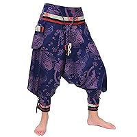 Siamrose Japanese Style Samurai Harem Pants Men Women Yoga Ninja Pants Handmade from Cotton