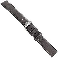 18mm Milano Signac Grey Genuine Leather Padded Stitched Men's Watch Bands