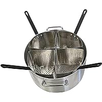 20 Quart Aluminum Pasta and Vegetable Cooker with Four Stainless Steel Insert Filter Baskets, Commercial Pasta Cooker Dumpling Maker Home Kitchen Cooking Tool (Silver)-1