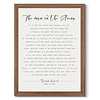 WOWGOOMO Famous Teddy Speech Quotes Wall Art The Man in the Arena Posters & Prints Inspirational Teddy Roosevelt Daring Greatly Wall Decor Motivational Gifts for Men Boys Teens Entrepreneur 12x16