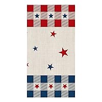 Star Filling Kitchen Towels Set of 1, Absorbent Dish Towel for Kitchen Microfiber Hand Dish Cloths for Drying and Cleaning Reusable Cleaning Cloths 18x28in Blue and Red Buffalo Plaid Burlap Backdrop