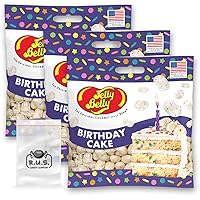 Jelly Belly Birthday Cake Jelly Beans- 3 Pack - 3.5 oz Each, Gourmet jelly beans, Sweet Celebration Candy Mix for Festive Occasions and Snacking Fun comes with 1 R.U.S. Candy Company pocket size travel bag (Birthday Cake)