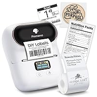 Phomemo Barcode Printer - M110 Thermal Label Printer, Upgraded Bluetooth Portable Label Maker for Small Business, Address, Sticker, Home for Phone; for PC/Mac(USB), with 100pcs Labels, Snow White