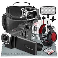 Zoom Q8 Handy Video Recorder with Samson Studio Headphones and Deluxe Accessory Bundle with Cleaning Kit