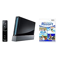 Nintendo Wii Console Black with Wii Sports Resort (Renewed)