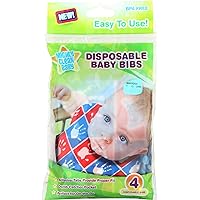 MIGHTY CLEAN Disposable Baby Bibs 4Ct, 1 EA