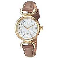 Fieldwork YM001 Women's Analog Ibany Watch with Date Leather Strap White Dial, gray