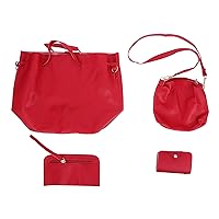 1 Set 4Pcs lychee pattern women's bag PU Leather Handbag Cross Body Bag PU Crossbody Bag red crossbody bags for women zip wallet Zipper Design Wallet pack Miss Messenger